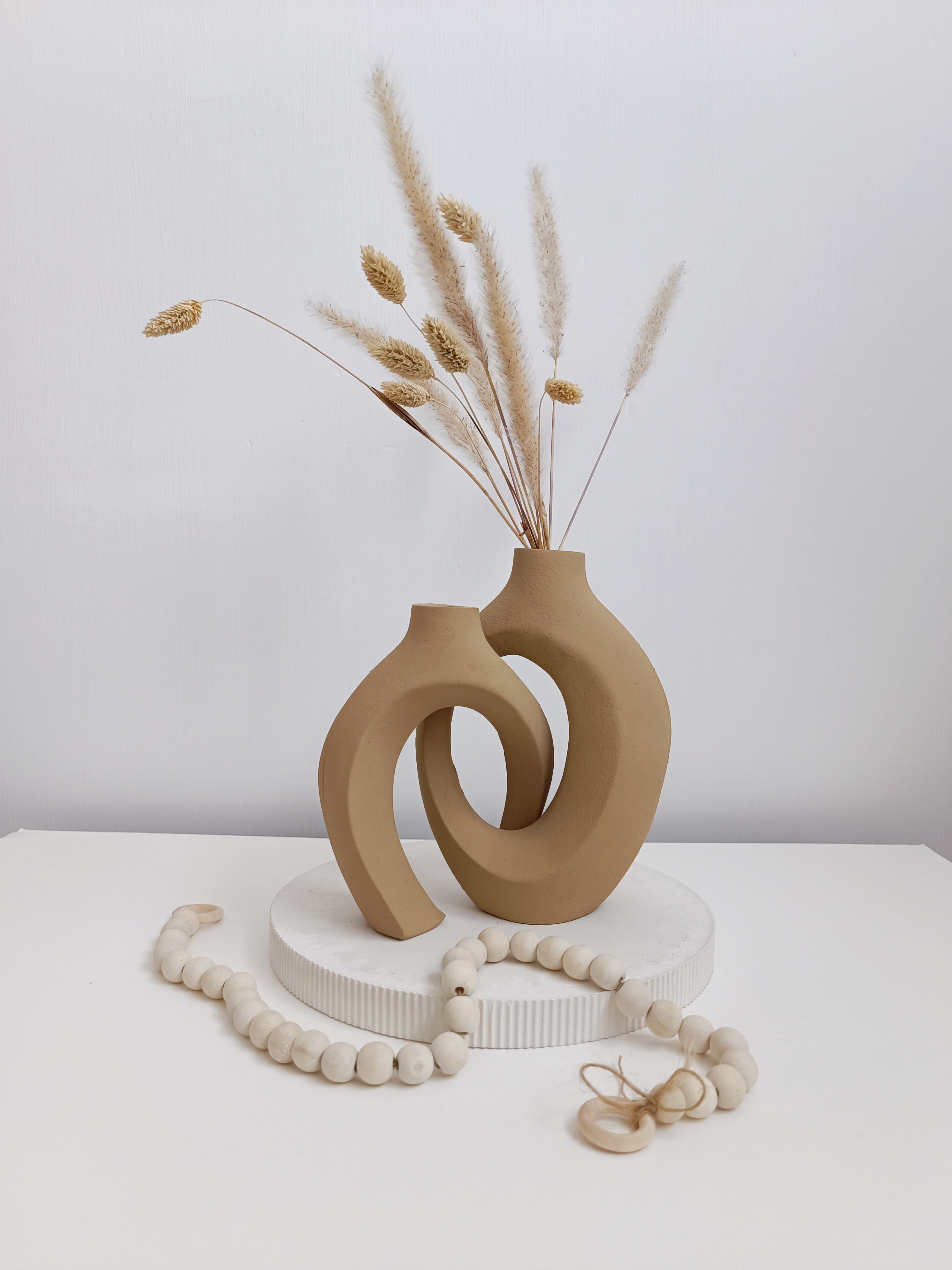 گلدان دکوری دوقلو و دورو جنس سنگ مصنوعی