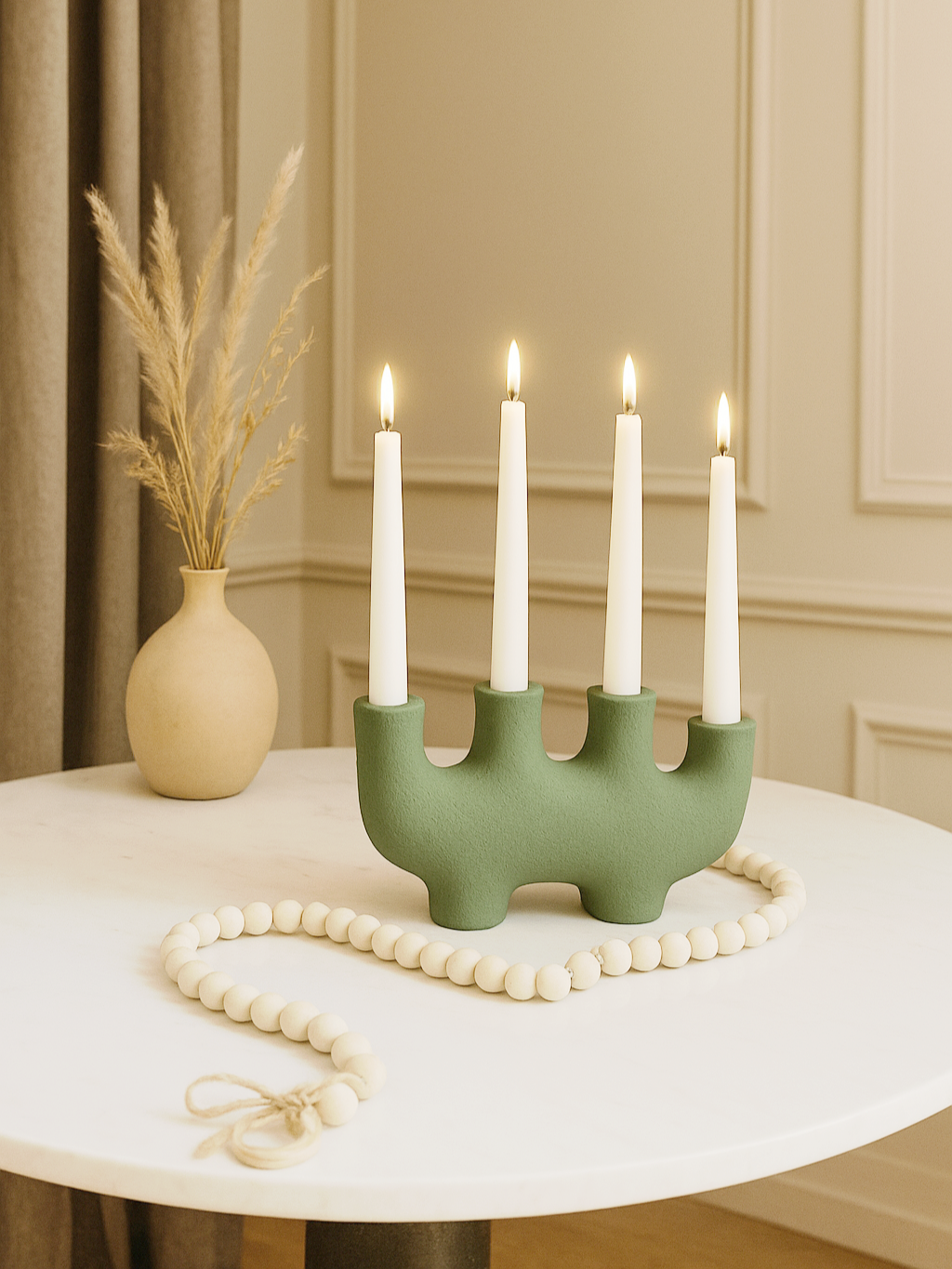 جاشمعی و شمعدان دکوری چهار شعله جنس سنگ مصنوعی