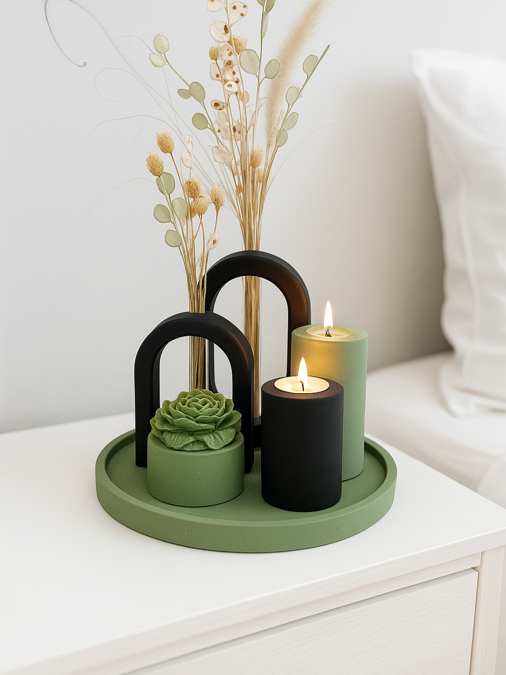 ست دکوری و تزیینی جلومبلی باشمع