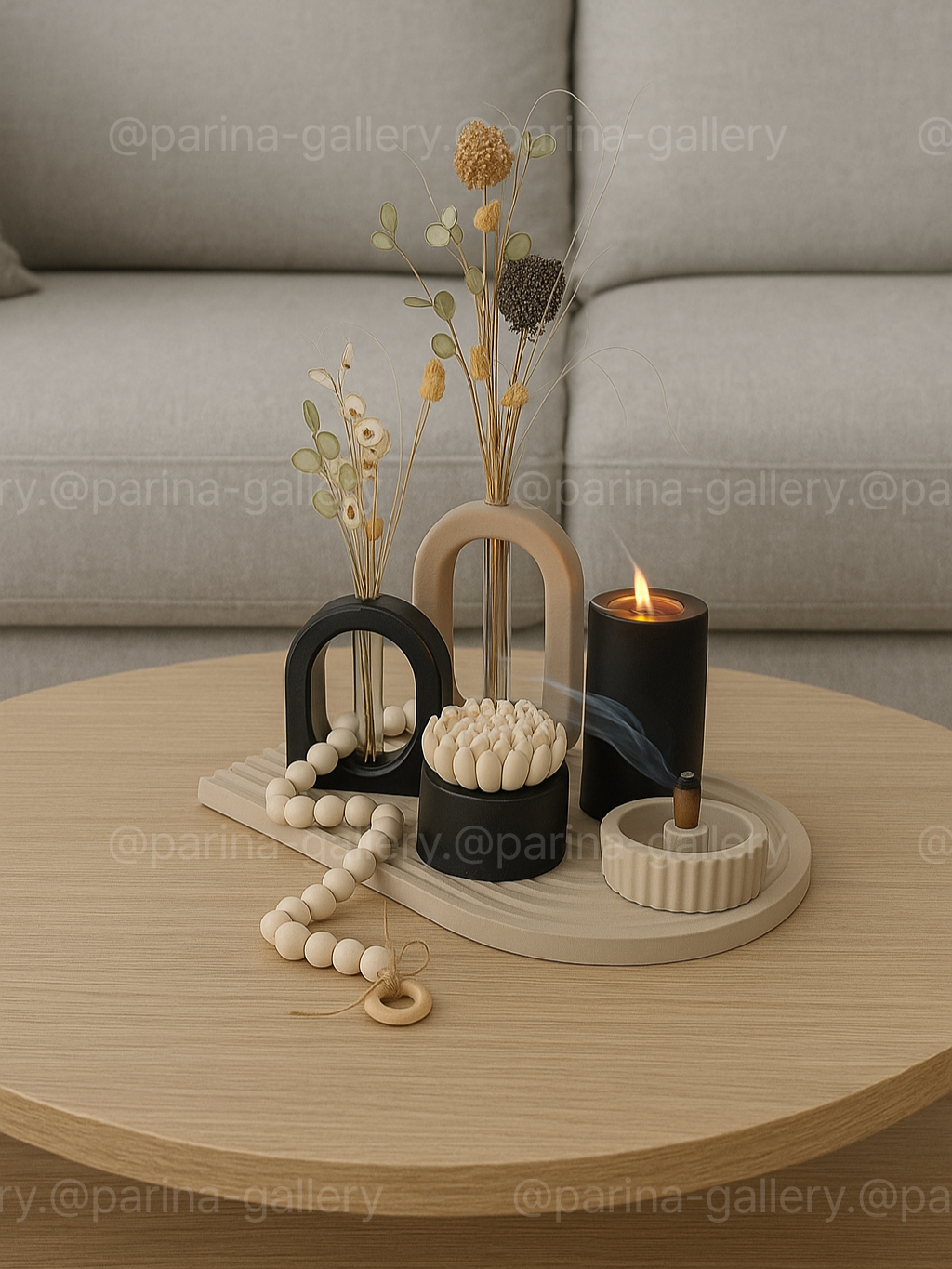 ست دکوری و تزیینی شیک و خاص | کرم مشکی